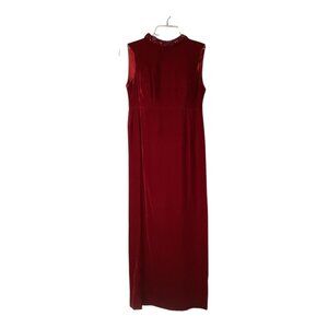 Vintage 70's ILGWU Union Made Red Velvet Sleeveless Dress‎ - Size Small